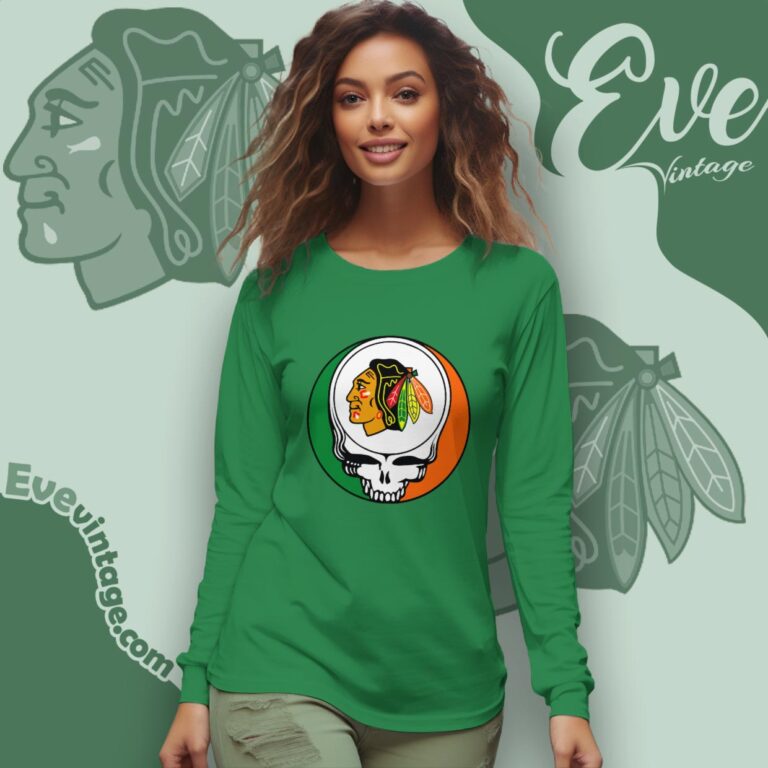 Chicago Blackhawks Steal Your Face Grateful Dead Shirt Long Sleeve Tee Chicago Blackhawks Steal Your Face Grateful Dead Shirt Long Sleeve Tee