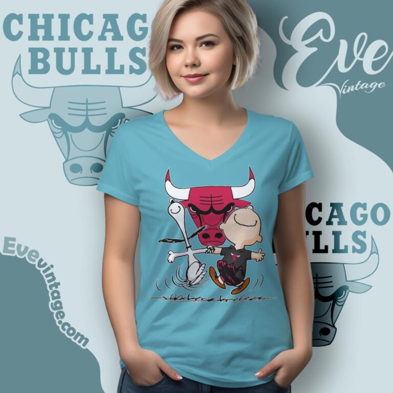 Chicago Bulls Charlie Brown Snoopy Happy Dancing Shirt V Neck TShirt Chicago Bulls Charlie Brown Snoopy Happy Dancing Shirt V Neck TShirt