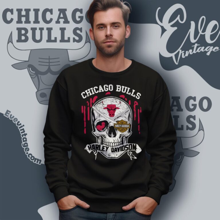 Chicago Bulls Harley Davidson Skull Sweatshirt Chicago Bulls Harley Davidson Skull Sweatshirt