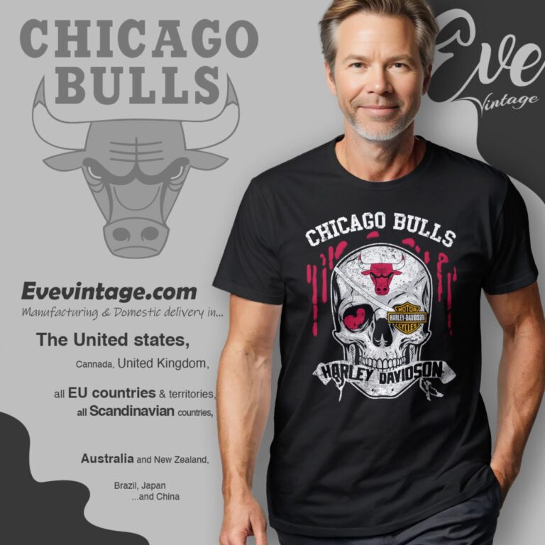 Chicago Bulls Harley Davidson Skull T Shirt Chicago Bulls Harley Davidson Skull T Shirt