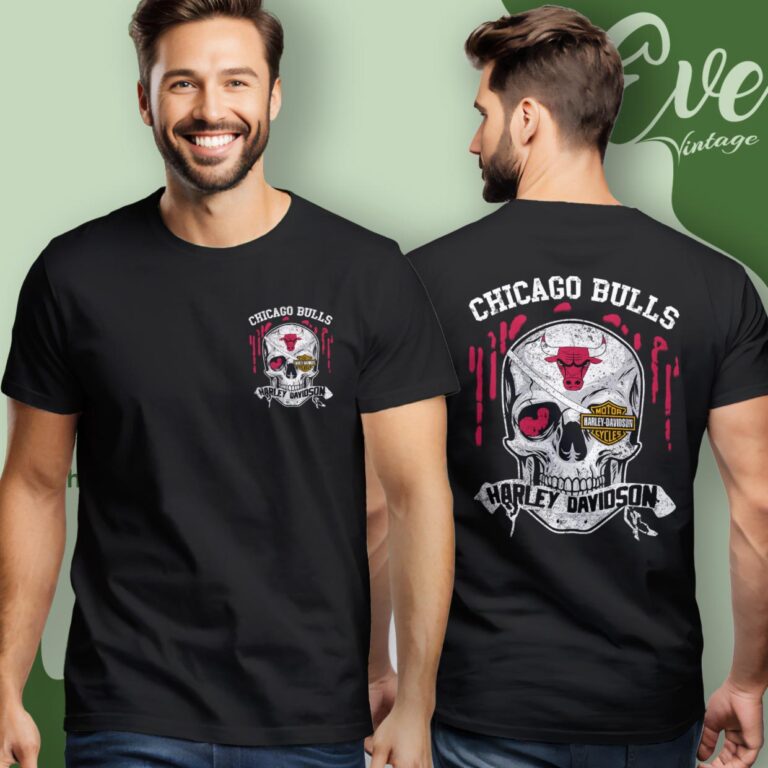 Chicago Bulls Harley Davidson Skull Women T Shirt Chicago Bulls Harley Davidson Skull Women T Shirt