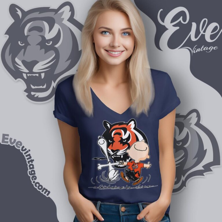 Cincinnati Bengals Charlie Brown Snoopy Happy Dancing Shirt V Neck TShirt Cincinnati Bengals Charlie Brown Snoopy Happy Dancing Shirt V Neck TShirt