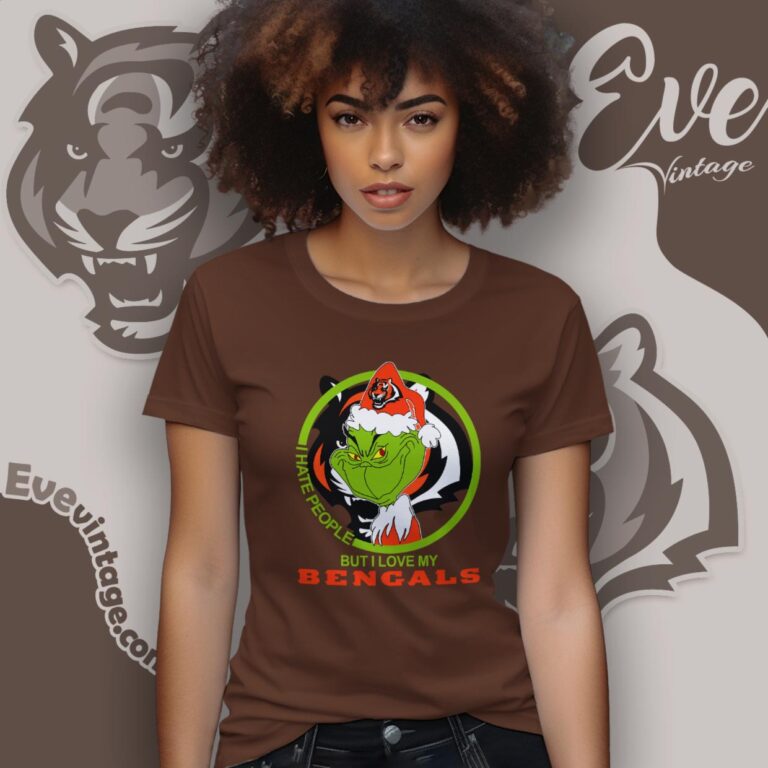 Cincinnati Bengals Christmas Grinch Shirt I Hate People But I Love My Bengals Women T Shirt Cincinnati Bengals Christmas Grinch Shirt I Hate People But I Love My Bengals Women T Shirt