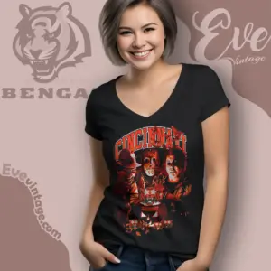 Cincinnati Bengals Horror Halloween V Neck TShirt