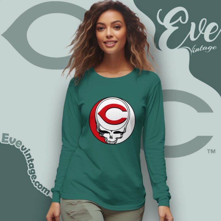 Cincinnati Reds Steal Your Face Grateful Dead Shirt Long Sleeve Tee Cincinnati Reds Steal Your Face Grateful Dead Shirt Long Sleeve Tee