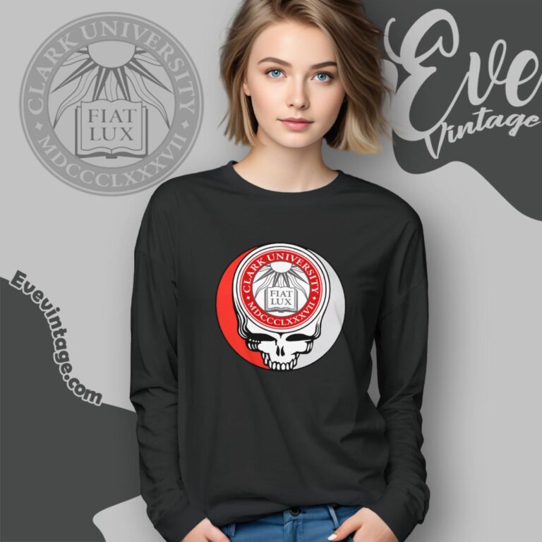 Clark University Steal Your Face Grateful Dead Shirt Long Sleeve Tee Clark University Steal Your Face Grateful Dead Shirt Long Sleeve Tee