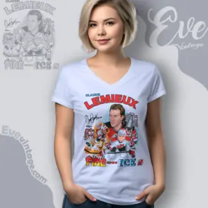 Claude Lemieux New Jersey Devils Caricature V Neck TShirt
