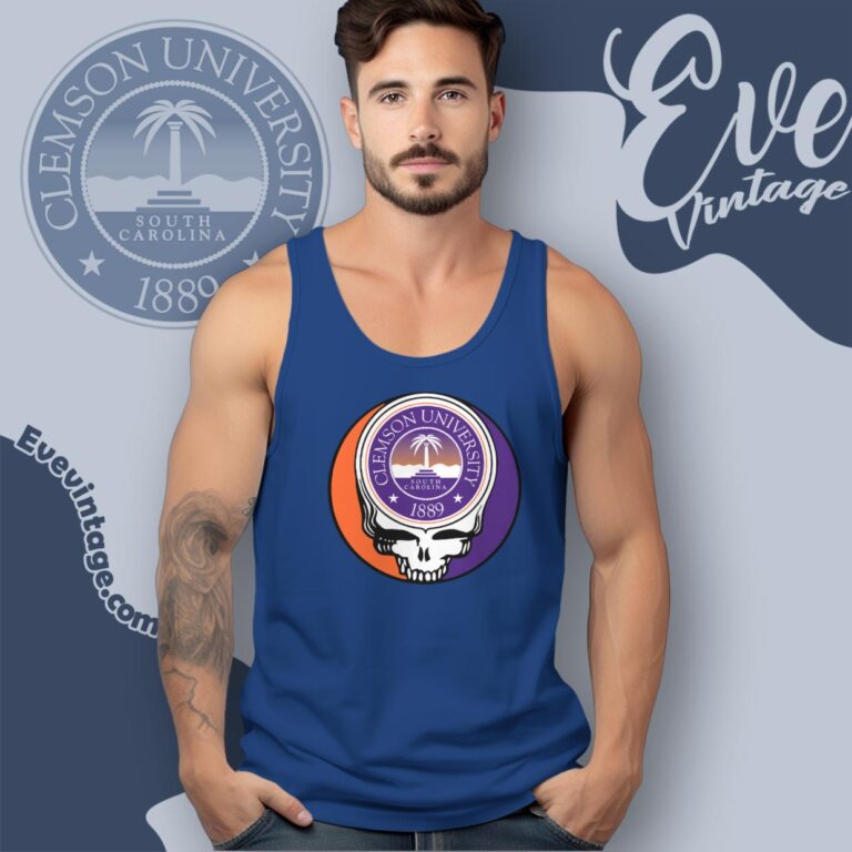 Clemson University Your Face Grateful Dead Shirt Tank Top Racerback Clemson University Your Face Grateful Dead Shirt Tank Top Racerback
