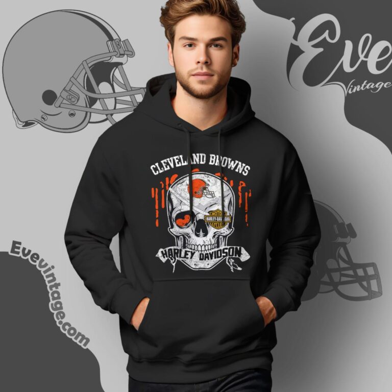 Cleveland Browns Harley Davidson Skull Shirt Hoodie Cleveland Browns Harley Davidson Skull Shirt Hoodie