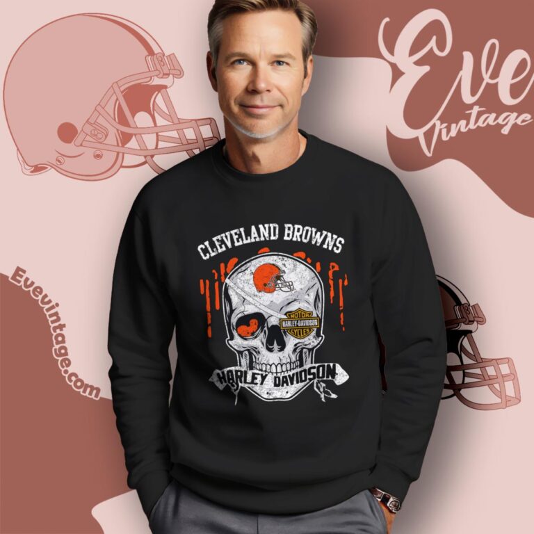 Cleveland Browns Harley Davidson Skull Shirt Sweatshirt Cleveland Browns Harley Davidson Skull Shirt Sweatshirt