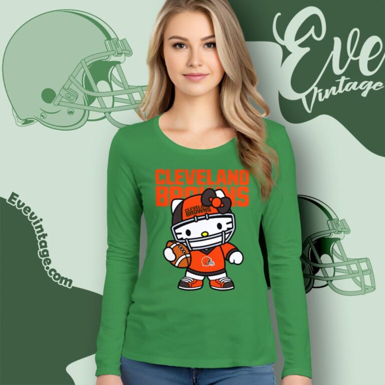 Cleveland Browns Hello Kitty Shirt Long Sleeve Tee Cleveland Browns Hello Kitty Shirt Long Sleeve Tee
