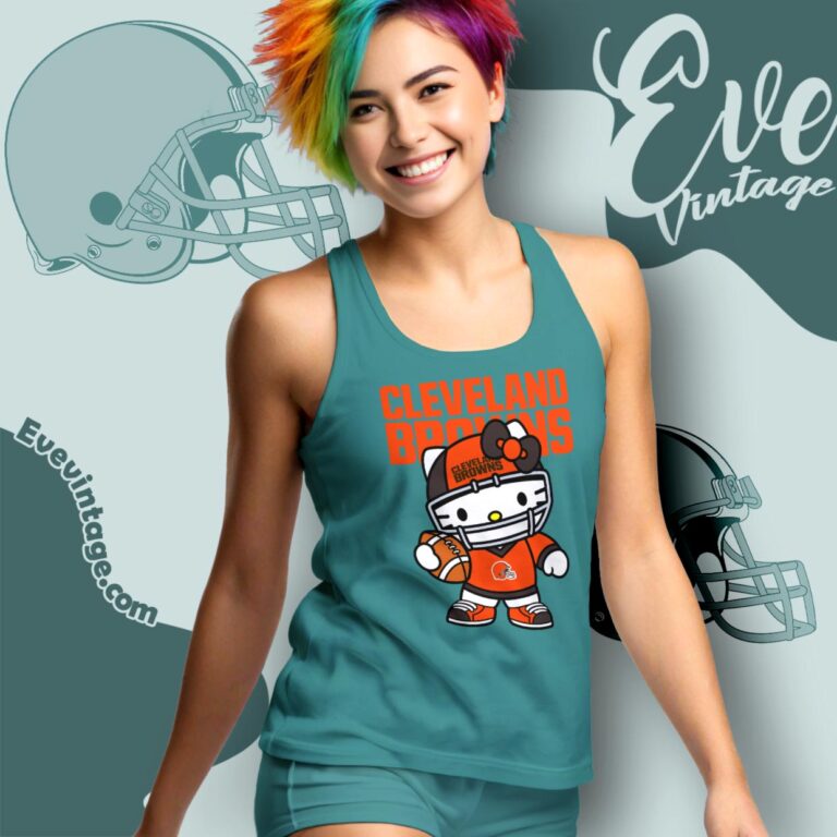 Cleveland Browns Hello Kitty Shirt Tank Top Racerback Cleveland Browns Hello Kitty Shirt Tank Top Racerback