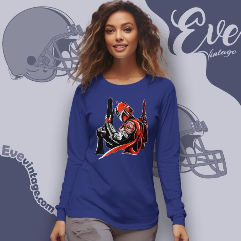 Cleveland Browns Mandalorian Star Wars Shirt Long Sleeve Tee Cleveland Browns Mandalorian Star Wars Shirt Long Sleeve Tee