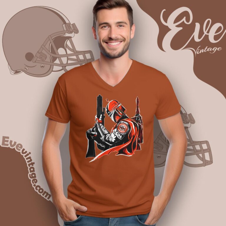 Cleveland Browns Mandalorian Star Wars Shirt V Neck TShirt Cleveland Browns Mandalorian Star Wars Shirt V Neck TShirt