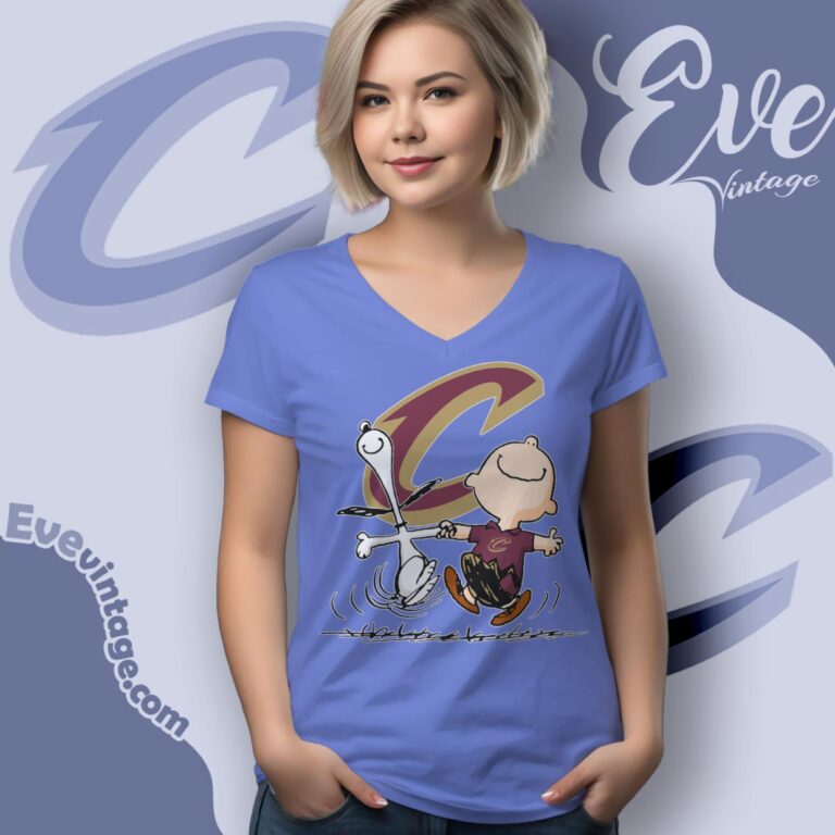 Cleveland Cavaliers Charlie Brown Snoopy Happy Dancing Shirt V Neck TShirt Cleveland Cavaliers Charlie Brown Snoopy Happy Dancing Shirt V Neck TShirt