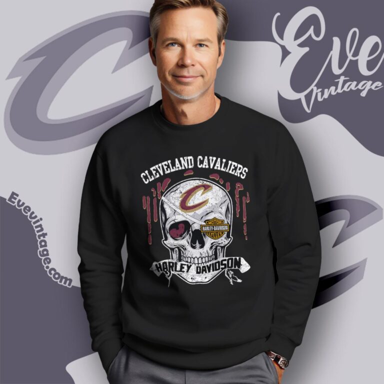 Cleveland Cavaliers Harley Davidson Skull Sweatshirt Cleveland Cavaliers Harley Davidson Skull Sweatshirt