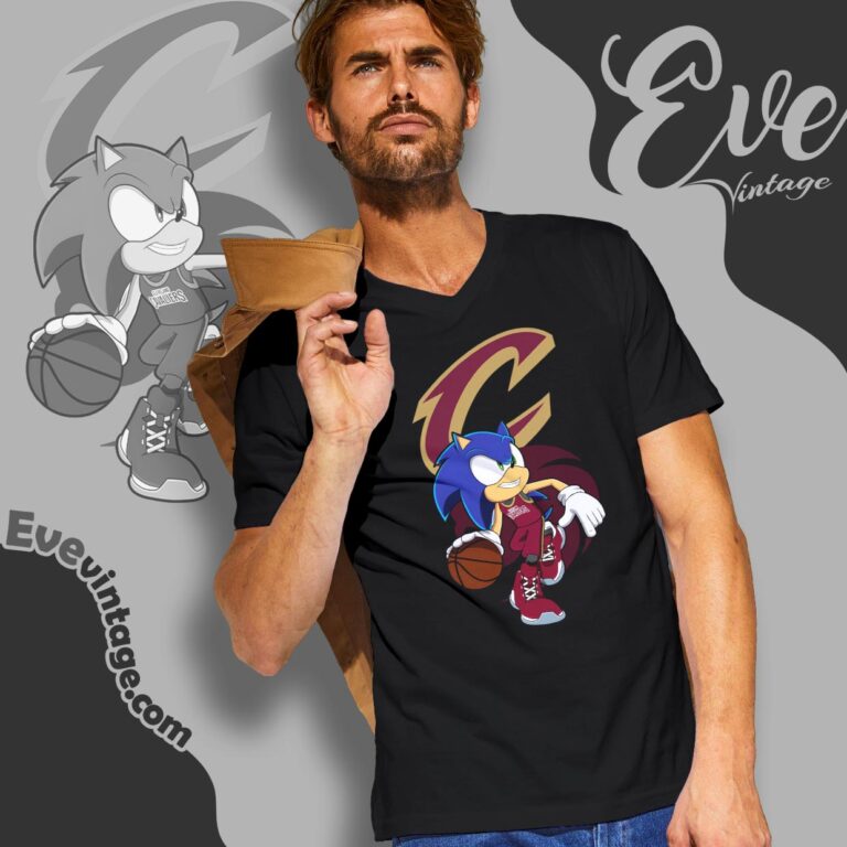 Cleveland Cavaliers Sonic The Hedgehog Shirt V Neck TShirt Cleveland Cavaliers Sonic The Hedgehog Shirt V Neck TShirt