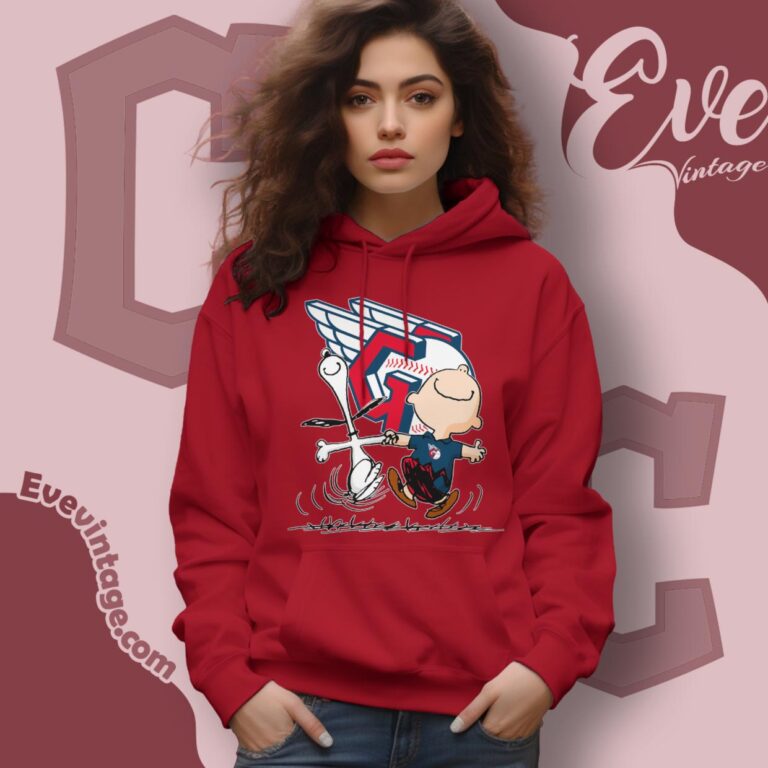 Cleveland Guardians Charlie Brown Snoopy Happy Dancing Shirt Hoodie Cleveland Guardians Charlie Brown Snoopy Happy Dancing Shirt Hoodie