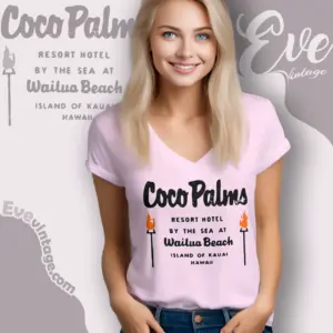 Coco Palms Hawaii Tiki Bar V Neck TShirt