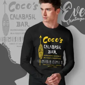 Cocos Calabash Bar Shirt Waikiki Hawaii Tiki Bar Long Sleeve Tee