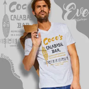 Cocos Calabash Bar Shirt Waikiki Hawaii Tiki Bar V Neck TShirt