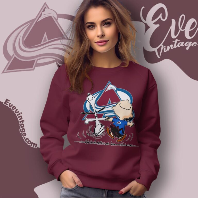 Colorado Avalanche Charlie Brown Snoopy Happy Dancing Shirt Sweatshirt Colorado Avalanche Charlie Brown Snoopy Happy Dancing Shirt Sweatshirt