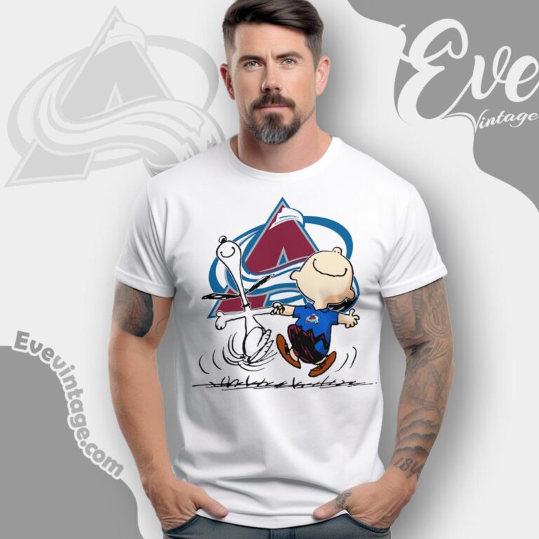 Colorado Avalanche Charlie Brown Snoopy Happy Dancing Shirt T Shirt Colorado Avalanche Charlie Brown Snoopy Happy Dancing Shirt T Shirt