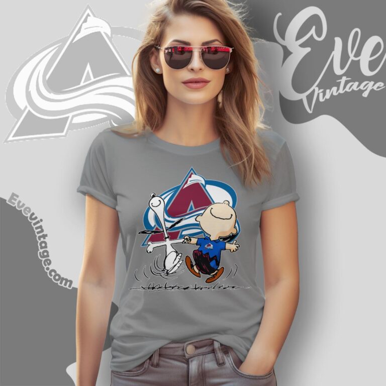 Colorado Avalanche Charlie Brown Snoopy Happy Dancing Shirt Women T Shirt Colorado Avalanche Charlie Brown Snoopy Happy Dancing Shirt Women T Shirt