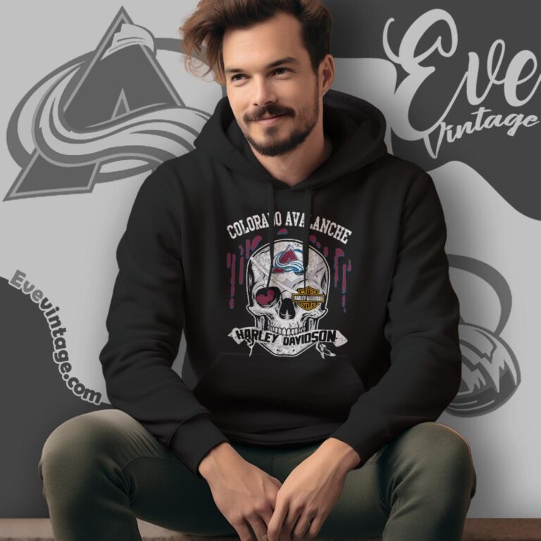 Colorado Avalanche Harley Davidson Skull Shirt Hoodie Colorado Avalanche Harley Davidson Skull Shirt Hoodie