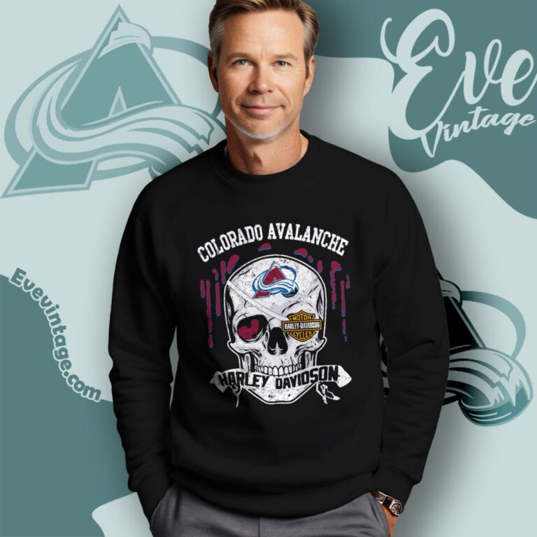 Colorado Avalanche Harley Davidson Skull Shirt Sweatshirt Colorado Avalanche Harley Davidson Skull Shirt Sweatshirt
