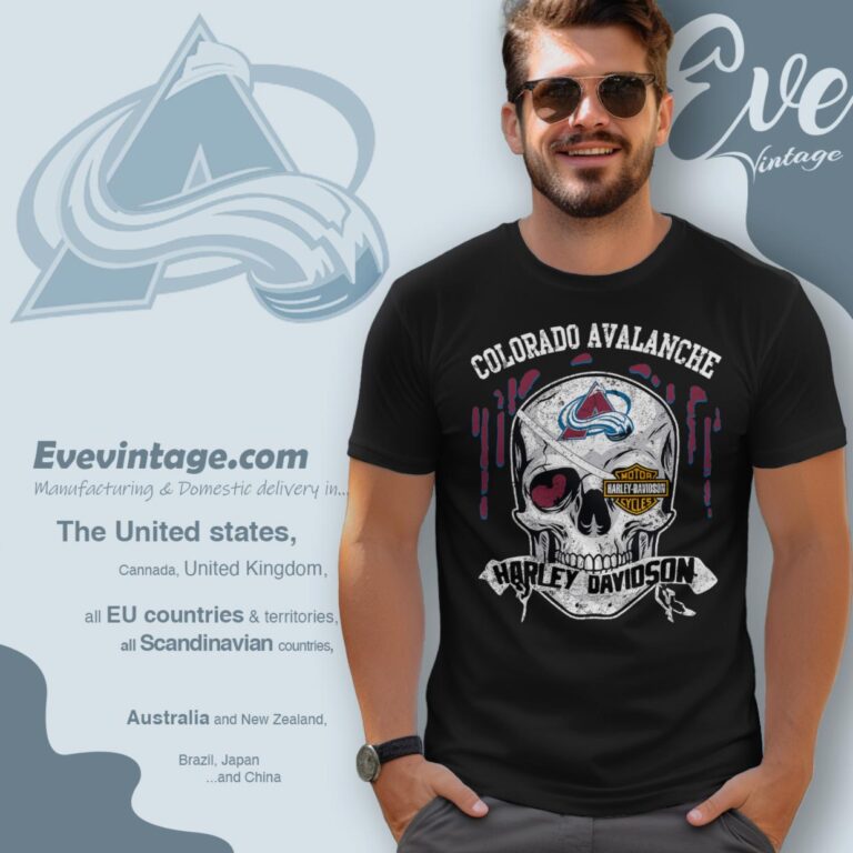 Colorado Avalanche Harley Davidson Skull Shirt T Shirt Colorado Avalanche Harley Davidson Skull Shirt T Shirt