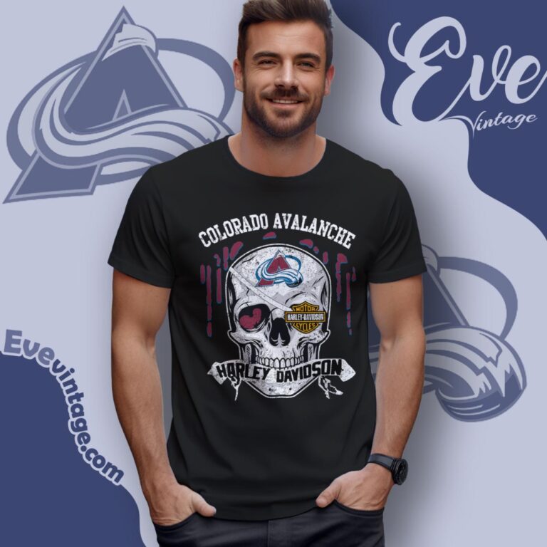 Colorado Avalanche Harley Davidson Skull Shirt Women T Shirt Colorado Avalanche Harley Davidson Skull Shirt Women T Shirt