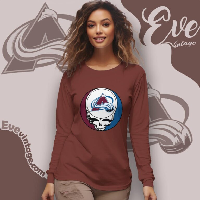 Colorado Avalanche Steal Your Face Grateful Dead Shirt Long Sleeve Tee Colorado Avalanche Steal Your Face Grateful Dead Shirt Long Sleeve Tee