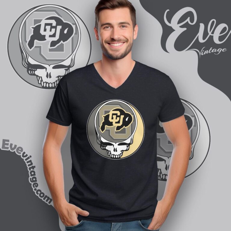 Colorado Buffaloes Steal Your Face Stealie Shirt V Neck TShirt Colorado Buffaloes Steal Your Face Stealie Shirt V Neck TShirt