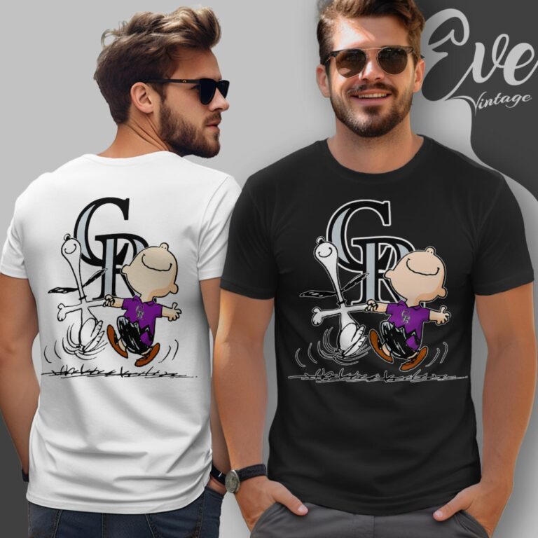 Colorado Rockies Charlie Brown Snoopy Happy Dancing Shirt T Shirt Colorado Rockies Charlie Brown Snoopy Happy Dancing Shirt T Shirt