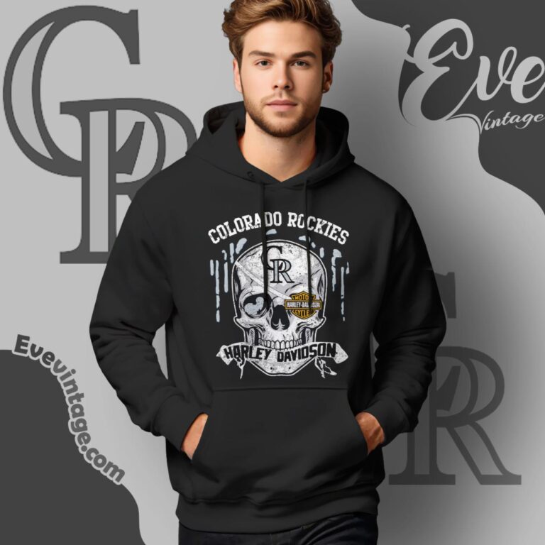 Colorado Rockies Harley Davidson Skull Shirt Hoodie Colorado Rockies Harley Davidson Skull Shirt Hoodie