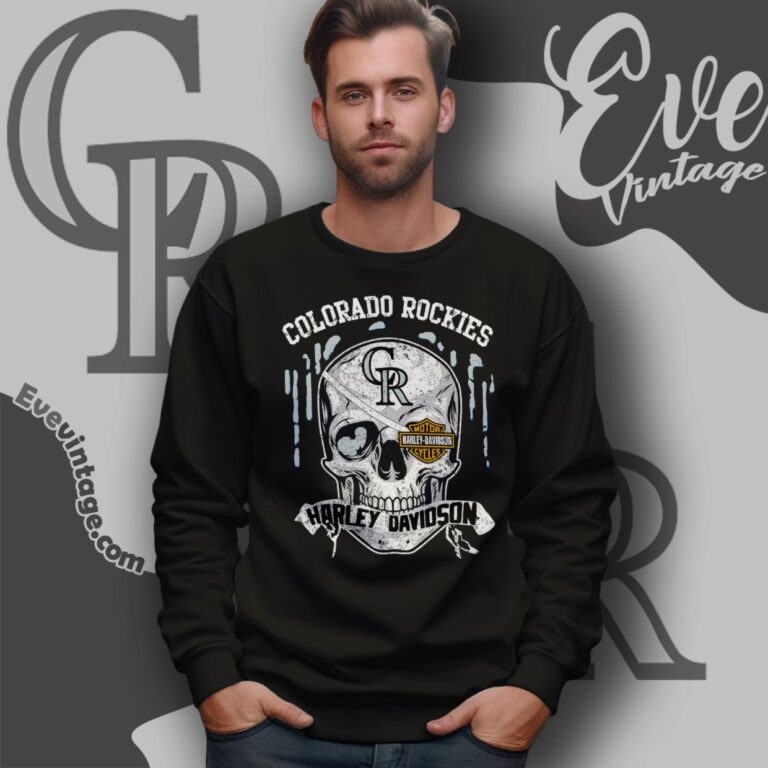Colorado Rockies Harley Davidson Skull Shirt Sweatshirt Colorado Rockies Harley Davidson Skull Shirt Sweatshirt