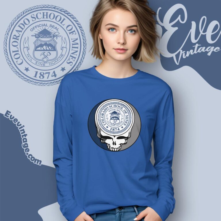 Colorado School Of Mines Steal Your Face Grateful Dead Shirt Long Sleeve Tee Colorado School Of Mines Steal Your Face Grateful Dead Shirt Long Sleeve Tee