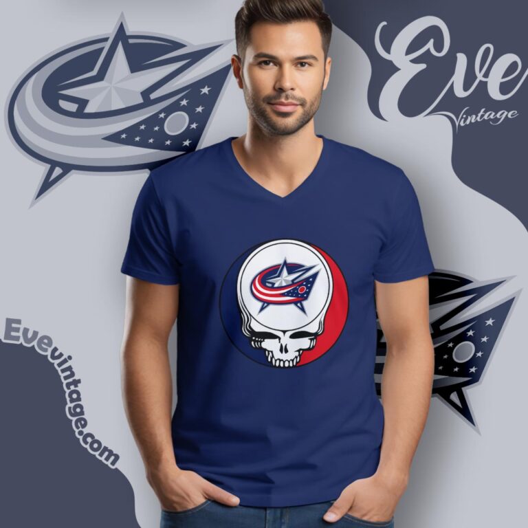 Columbus Blue Jackets Steal Your Face Grateful Dead Shirt V Neck TShirt Columbus Blue Jackets Steal Your Face Grateful Dead Shirt V Neck TShirt