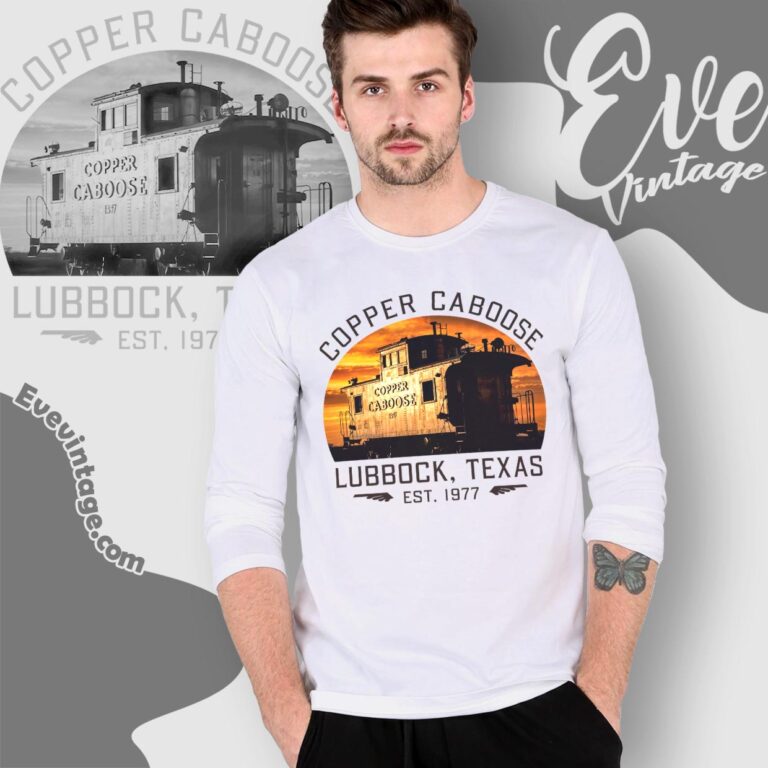 Copper Caboose Shirt – Lubbock Tx Bar Grill Long Sleeve Tee Copper Caboose Shirt – Lubbock Tx Bar Grill Long Sleeve Tee