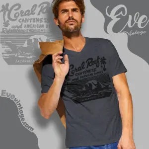 Coral Reef Shirt Sacramento Tiki Bar V Neck TShirt