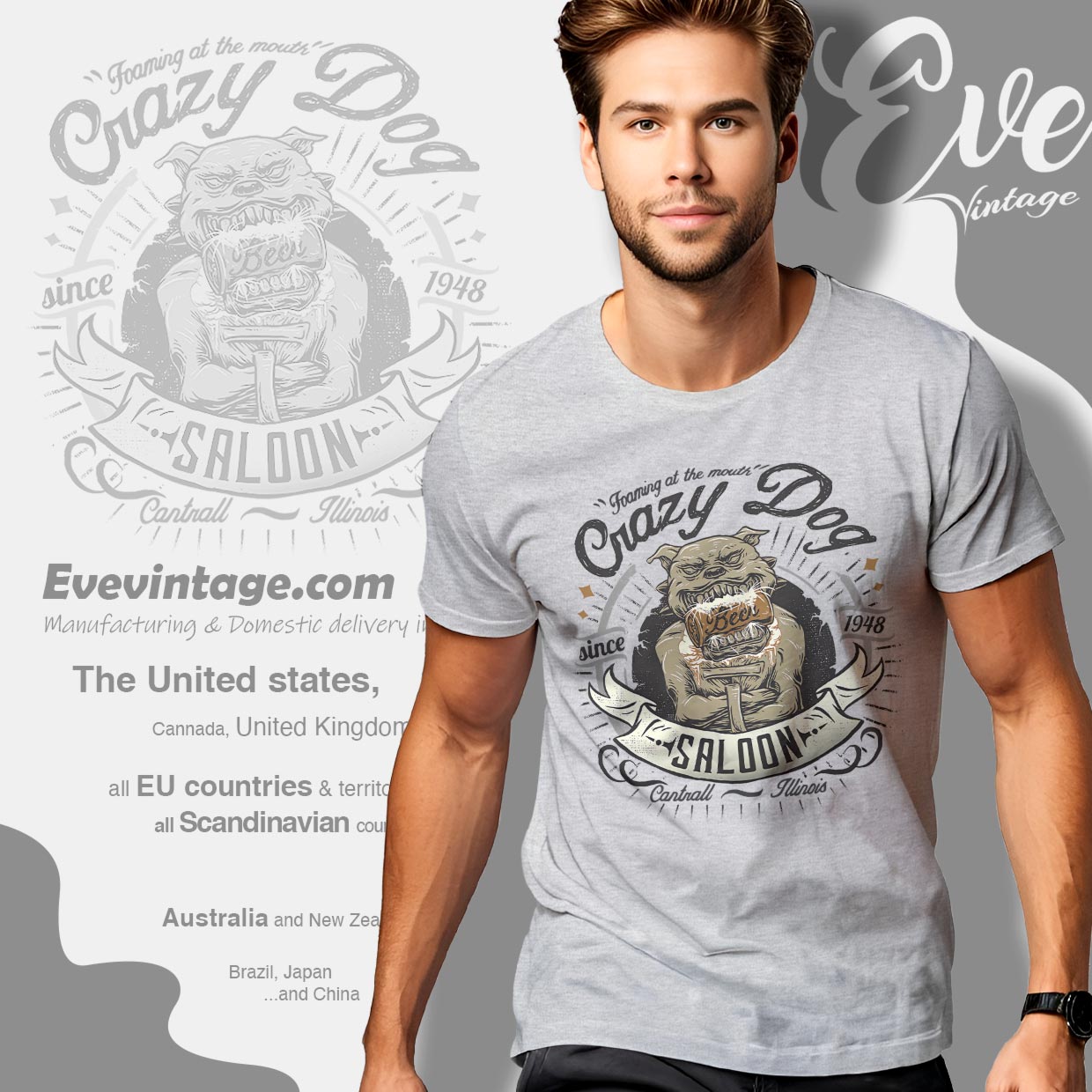 Crazy Dog Saloon Shirt – Cantrall IL Dive Bar tee Crazy Dog Saloon Shirt – Cantrall IL Dive Bar tee