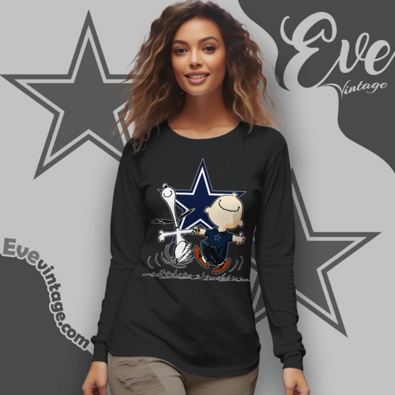 Dallas Cowboys Charlie Brown Snoopy Happy Dancing Shirt Long Sleeve Tee Dallas Cowboys Charlie Brown Snoopy Happy Dancing Shirt Long Sleeve Tee
