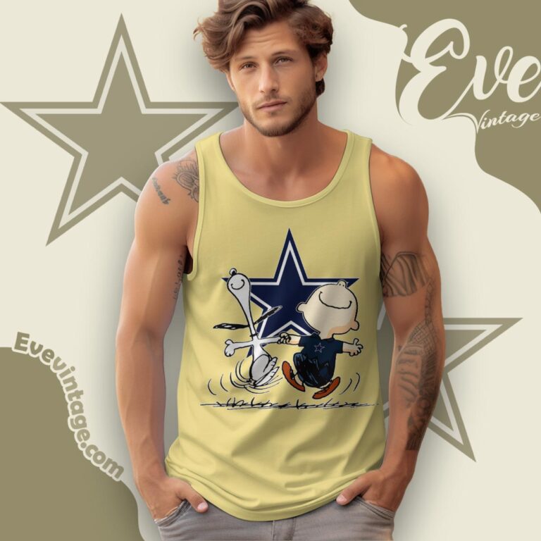 Dallas Cowboys Charlie Brown Snoopy Happy Dancing Shirt Tank Top Racerback Dallas Cowboys Charlie Brown Snoopy Happy Dancing Shirt Tank Top Racerback