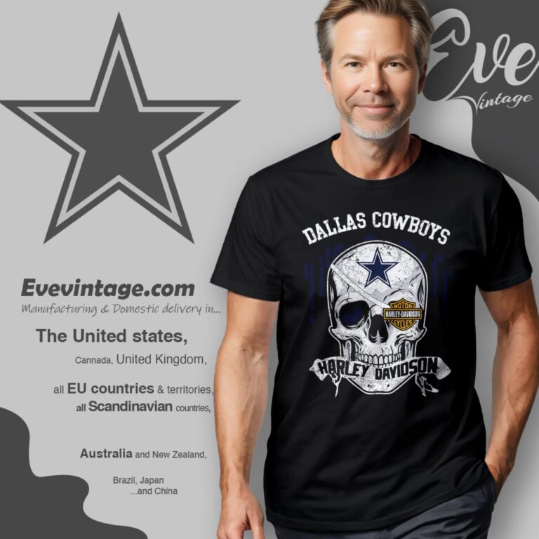 Dallas Cowboys Harley Davidson Skull Shirt T Shirt Dallas Cowboys Harley Davidson Skull Shirt T Shirt