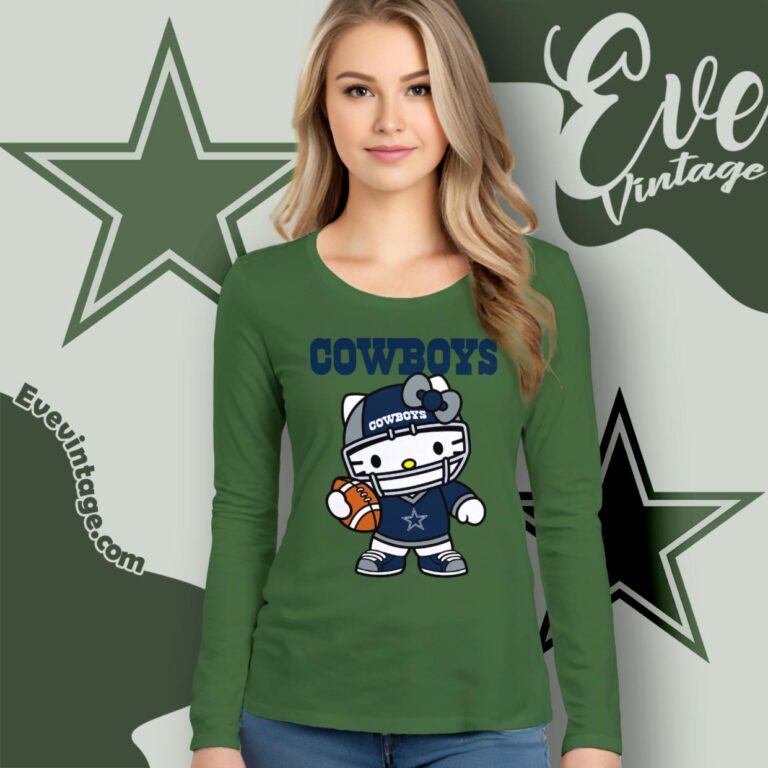 Dallas Cowboys Hello Kitty Shirt Long Sleeve Tee Dallas Cowboys Hello Kitty Shirt Long Sleeve Tee