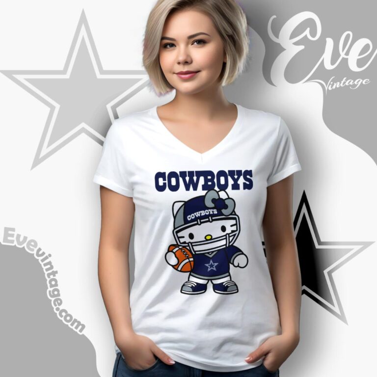 Dallas Cowboys Hello Kitty Shirt V Neck TShirt Dallas Cowboys Hello Kitty Shirt V Neck TShirt