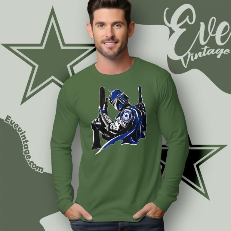 Dallas Cowboys Mandalorian Star Wars Shirt Long Sleeve Tee Dallas Cowboys Mandalorian Star Wars Shirt Long Sleeve Tee