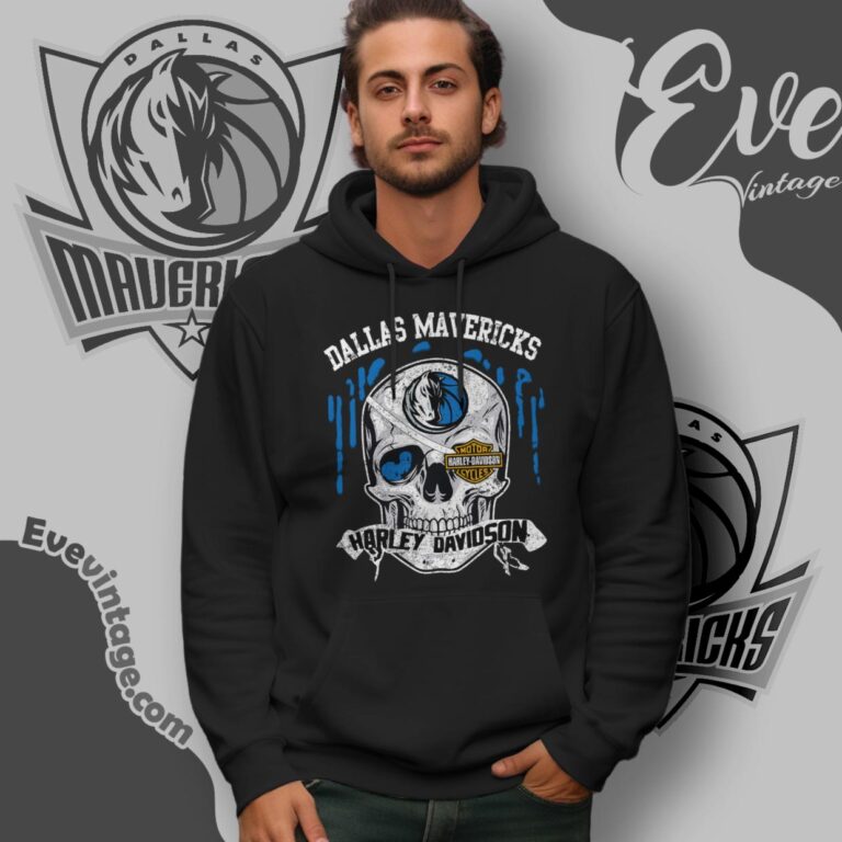 Dallas Mavericks Harley Davidson Skull Hoodie Dallas Mavericks Harley Davidson Skull Hoodie