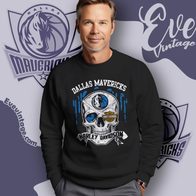 Dallas Mavericks Harley Davidson Skull Sweatshirt Dallas Mavericks Harley Davidson Skull Sweatshirt